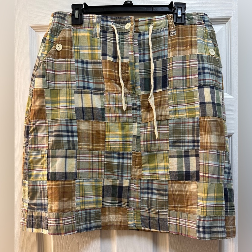 Kim Rogers Petite 100% Cotton Preppy Plaid Size 12P Skirt. RN 31104